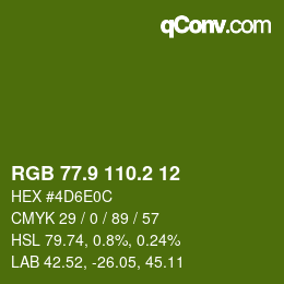 カラーコード: RGB 77.9 110.2 12 | qconv.com