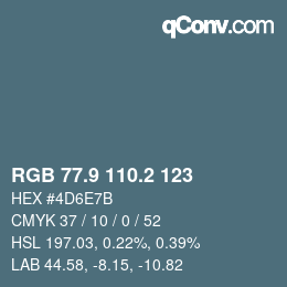 Color code: RGB 77.9 110.2 123 | qconv.com