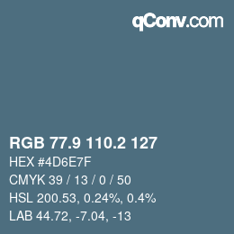 Color code: RGB 77.9 110.2 127 | qconv.com