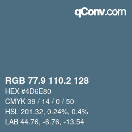 Color code: RGB 77.9 110.2 128 | qconv.com