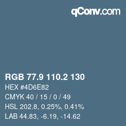 Color code: RGB 77.9 110.2 130 | qconv.com