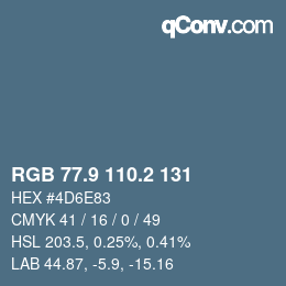 Color code: RGB 77.9 110.2 131 | qconv.com