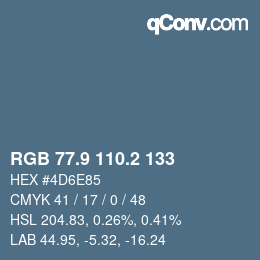 Color code: RGB 77.9 110.2 133 | qconv.com