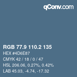 Color code: RGB 77.9 110.2 135 | qconv.com