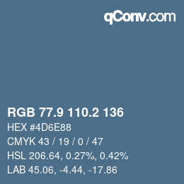Color code: RGB 77.9 110.2 136 | qconv.com