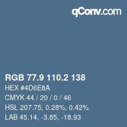 Color code: RGB 77.9 110.2 138 | qconv.com