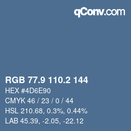 Farbcode: RGB 77.9 110.2 144 | qconv.com