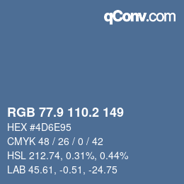 Color code: RGB 77.9 110.2 149 | qconv.com