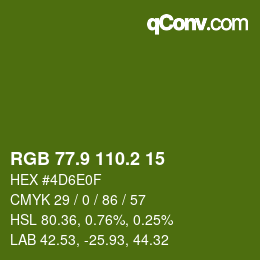 カラーコード: RGB 77.9 110.2 15 | qconv.com