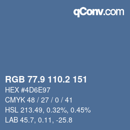 Color code: RGB 77.9 110.2 151 | qconv.com