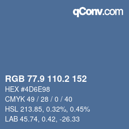 Color code: RGB 77.9 110.2 152 | qconv.com