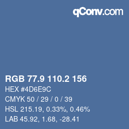 Color code: RGB 77.9 110.2 156 | qconv.com