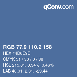 Color code: RGB 77.9 110.2 158 | qconv.com
