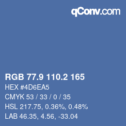 Color code: RGB 77.9 110.2 165 | qconv.com
