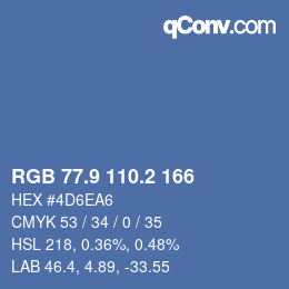 Color code: RGB 77.9 110.2 166 | qconv.com
