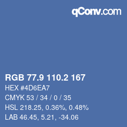 カラーコード: RGB 77.9 110.2 167 | qconv.com