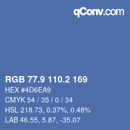 Color code: RGB 77.9 110.2 169 | qconv.com