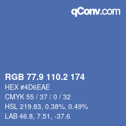 Color code: RGB 77.9 110.2 174 | qconv.com