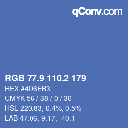 Color code: RGB 77.9 110.2 179 | qconv.com