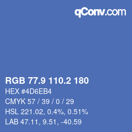 カラーコード: RGB 77.9 110.2 180 | qconv.com