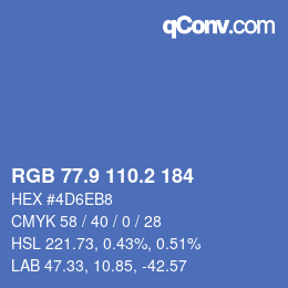 Color code: RGB 77.9 110.2 184 | qconv.com