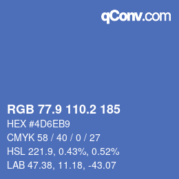 Color code: RGB 77.9 110.2 185 | qconv.com