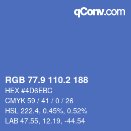 Color code: RGB 77.9 110.2 188 | qconv.com