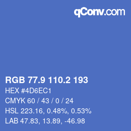 Farbcode: RGB 77.9 110.2 193 | qconv.com