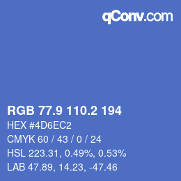 Color code: RGB 77.9 110.2 194 | qconv.com