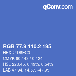 カラーコード: RGB 77.9 110.2 195 | qconv.com