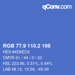 Color code: RGB 77.9 110.2 198 | qconv.com