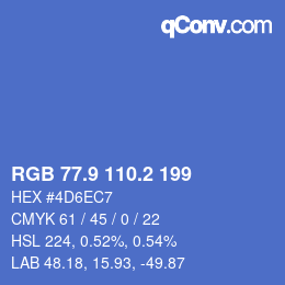 Color code: RGB 77.9 110.2 199 | qconv.com