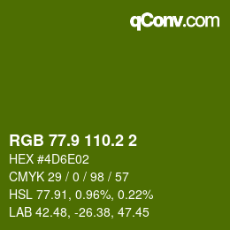 カラーコード: RGB 77.9 110.2 2 | qconv.com