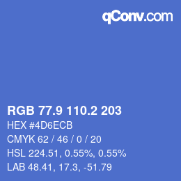 カラーコード: RGB 77.9 110.2 203 | qconv.com