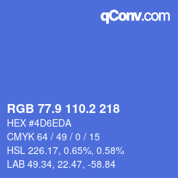 カラーコード: RGB 77.9 110.2 218 | qconv.com
