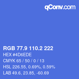 カラーコード: RGB 77.9 110.2 222 | qconv.com