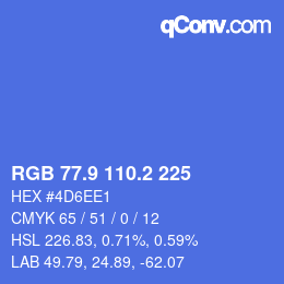 カラーコード: RGB 77.9 110.2 225 | qconv.com