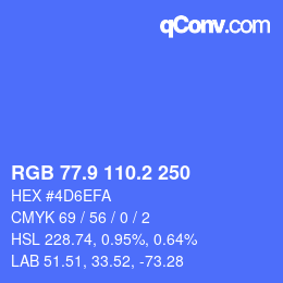 カラーコード: RGB 77.9 110.2 250 | qconv.com