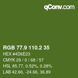 カラーコード: RGB 77.9 110.2 35 | qconv.com