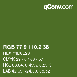 カラーコード: RGB 77.9 110.2 38 | qconv.com
