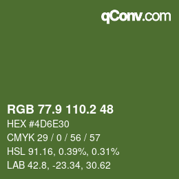 カラーコード: RGB 77.9 110.2 48 | qconv.com