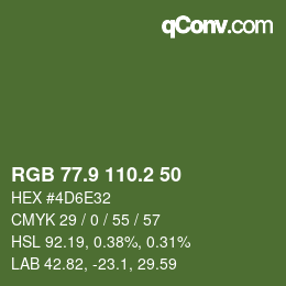 カラーコード: RGB 77.9 110.2 50 | qconv.com