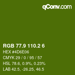 カラーコード: RGB 77.9 110.2 6 | qconv.com