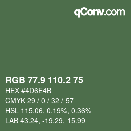 カラーコード: RGB 77.9 110.2 75 | qconv.com