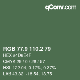 Color code: RGB 77.9 110.2 79 | qconv.com