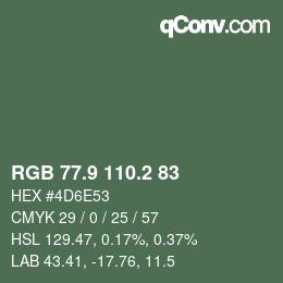 Color code: RGB 77.9 110.2 83 | qconv.com