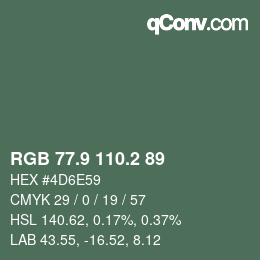Color code: RGB 77.9 110.2 89 | qconv.com