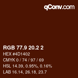 Color code: RGB 77.9 20.2 2 | qconv.com