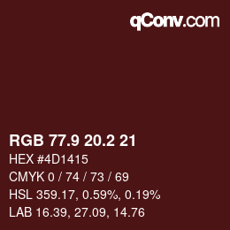 Color code: RGB 77.9 20.2 21 | qconv.com