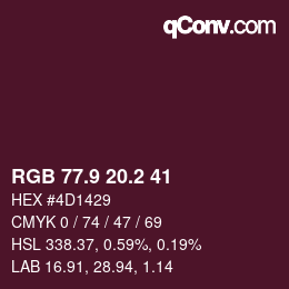 Color code: RGB 77.9 20.2 41 | qconv.com